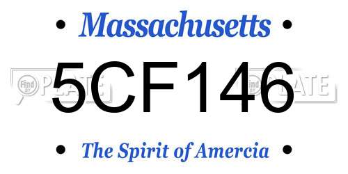 5CF146 Massachusetts License Plate