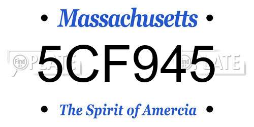 5CF945 Massachusetts License Plate