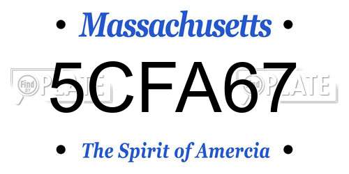 5CFA67 Massachusetts License Plate