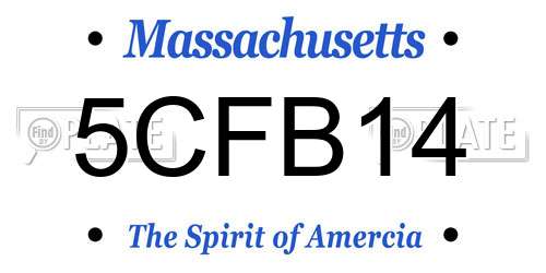 5CFB14 Massachusetts License Plate