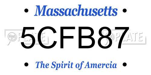 5CFB87 Massachusetts License Plate
