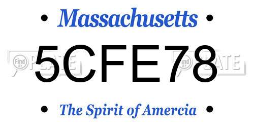 5CFE78 Massachusetts License Plate