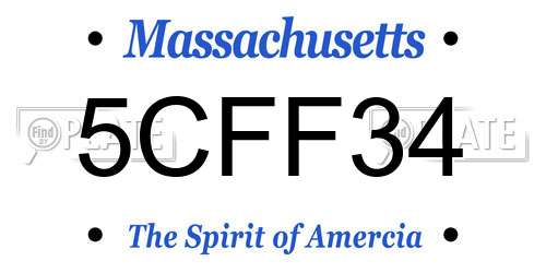 5CFF34 Massachusetts License Plate