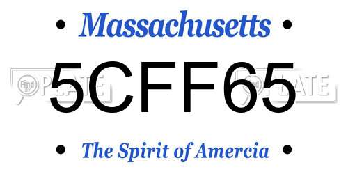 5CFF65 Massachusetts License Plate