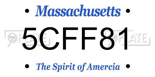 5CFF81 Massachusetts License Plate