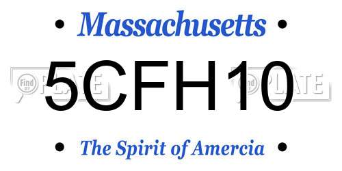 5CFH10 Massachusetts License Plate