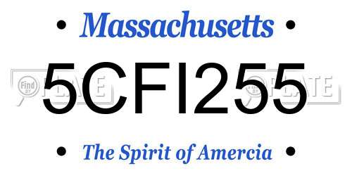 5CFI255 Massachusetts License Plate