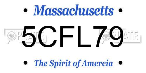 5CFL79 Massachusetts License Plate