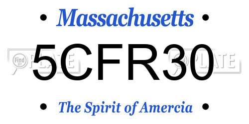 5CFR30 Massachusetts License Plate