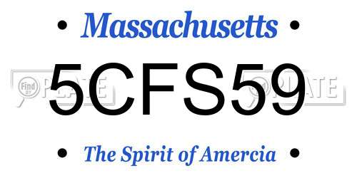 5CFS59 Massachusetts License Plate