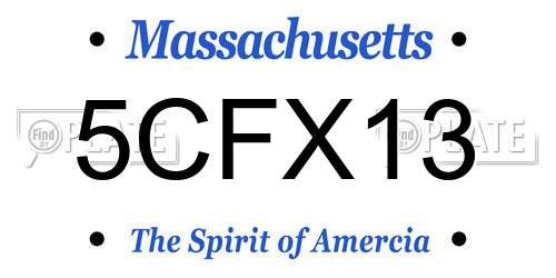 5CFX13 Massachusetts License Plate