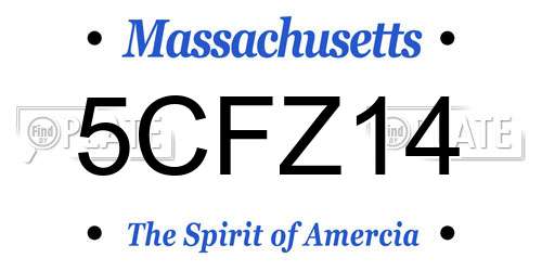 5CFZ14 Massachusetts License Plate