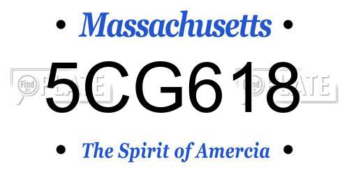 5CG618 Massachusetts License Plate