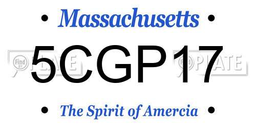 5CGP17 Massachusetts License Plate