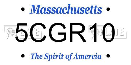 5CGR10 Massachusetts License Plate