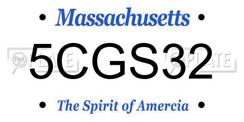 5CGS32 Massachusetts License Plate