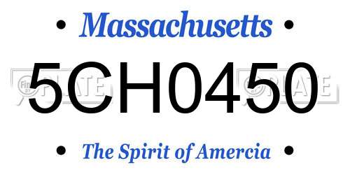 5CH0450 Massachusetts License Plate