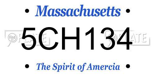 5CH134 Massachusetts License Plate
