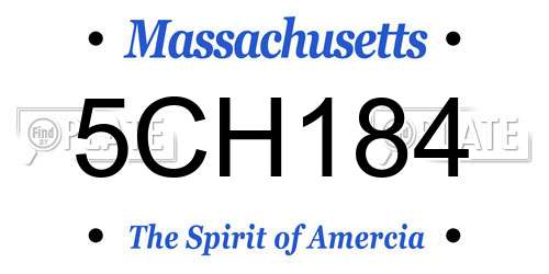 5CH184 Massachusetts License Plate