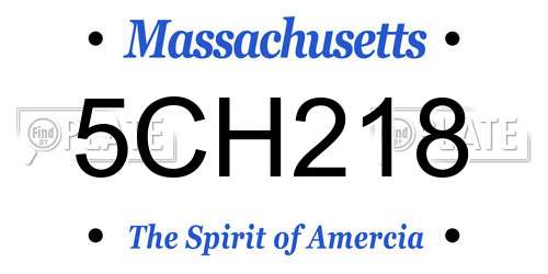 5CH218 Massachusetts License Plate