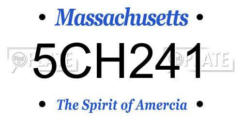 5CH241 Massachusetts License Plate