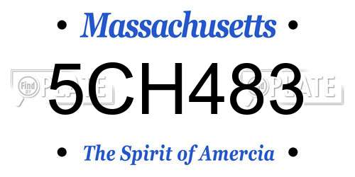 5CH483 Massachusetts License Plate