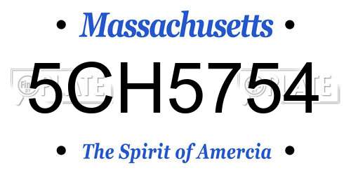 5CH5754 Massachusetts License Plate