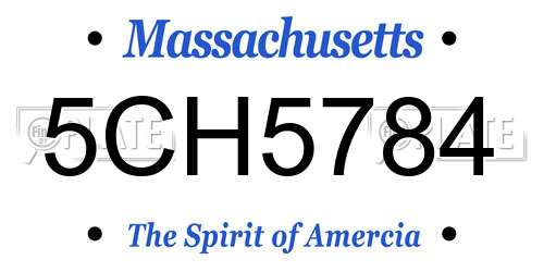 5CH5784 Massachusetts License Plate