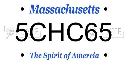 5CHC65 Massachusetts License Plate