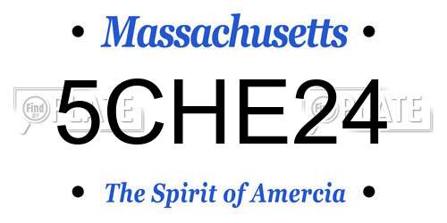 5CHE24 Massachusetts License Plate