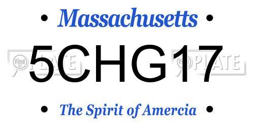 5CHG17 Massachusetts License Plate