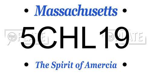 5CHL19 Massachusetts License Plate