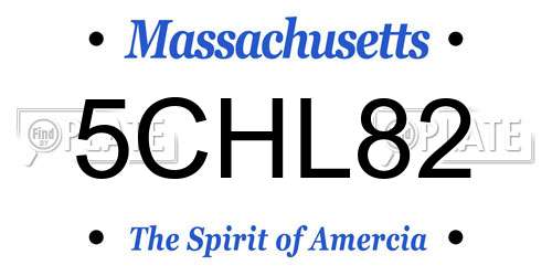 5CHL82 Massachusetts License Plate