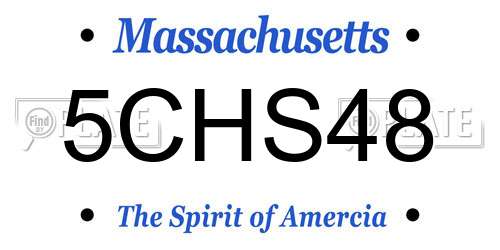 5CHS48 Massachusetts License Plate