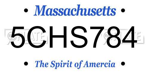5CHS784 Massachusetts License Plate