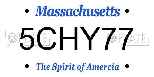 5CHY77 Massachusetts License Plate