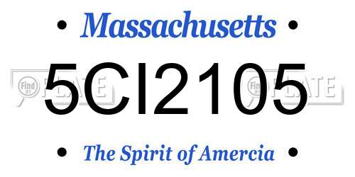 5CI2105 Massachusetts License Plate
