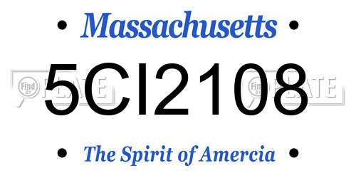 5CI2108 Massachusetts License Plate
