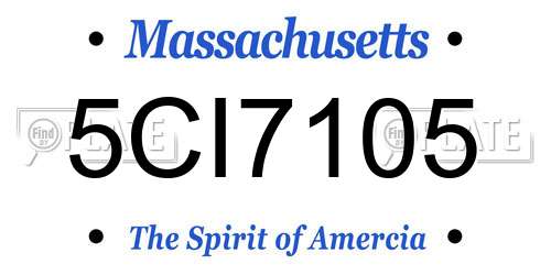 5CI7105 Massachusetts License Plate