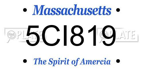 5CI819 Massachusetts License Plate
