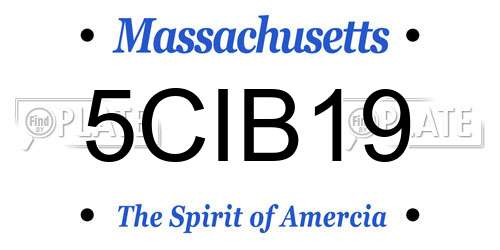 5CIB19 Massachusetts License Plate