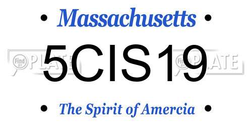 5CIS19 Massachusetts License Plate