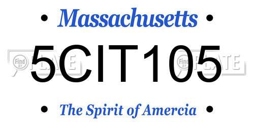 5CIT105 Massachusetts License Plate