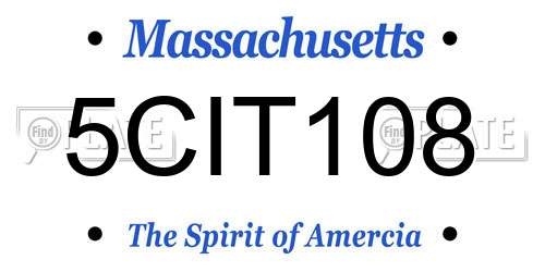5CIT108 Massachusetts License Plate