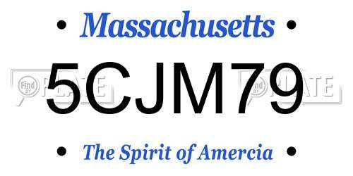 5CJM79 Massachusetts License Plate