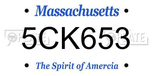 5CK653 Massachusetts License Plate