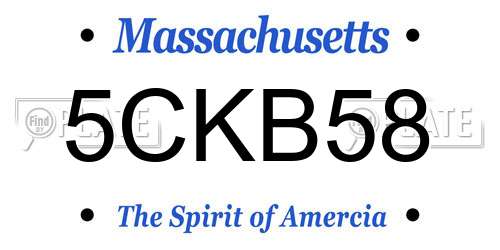 5CKB58 Massachusetts License Plate