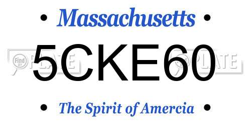 5CKE60 Massachusetts License Plate