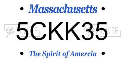 5CKK35 Massachusetts License Plate