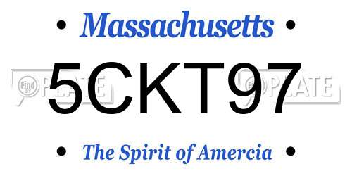 5CKT97 Massachusetts License Plate